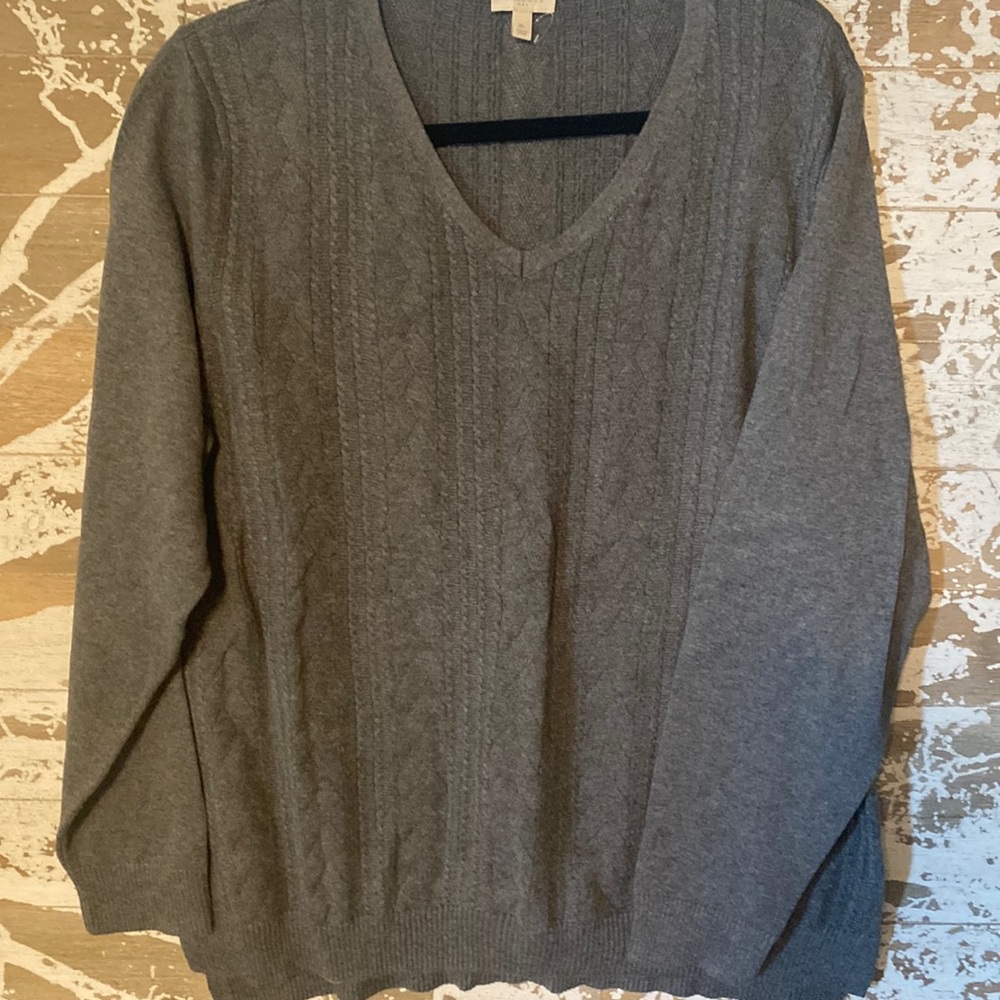 Talbots brand new light weight gray sweater 💯 percent cotton